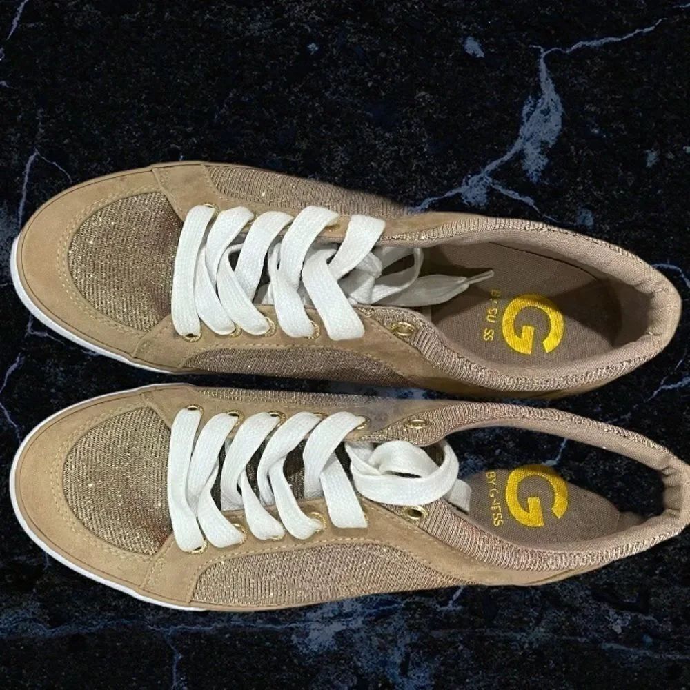 Guess Glitter Lace-Up Sneakers in size 9